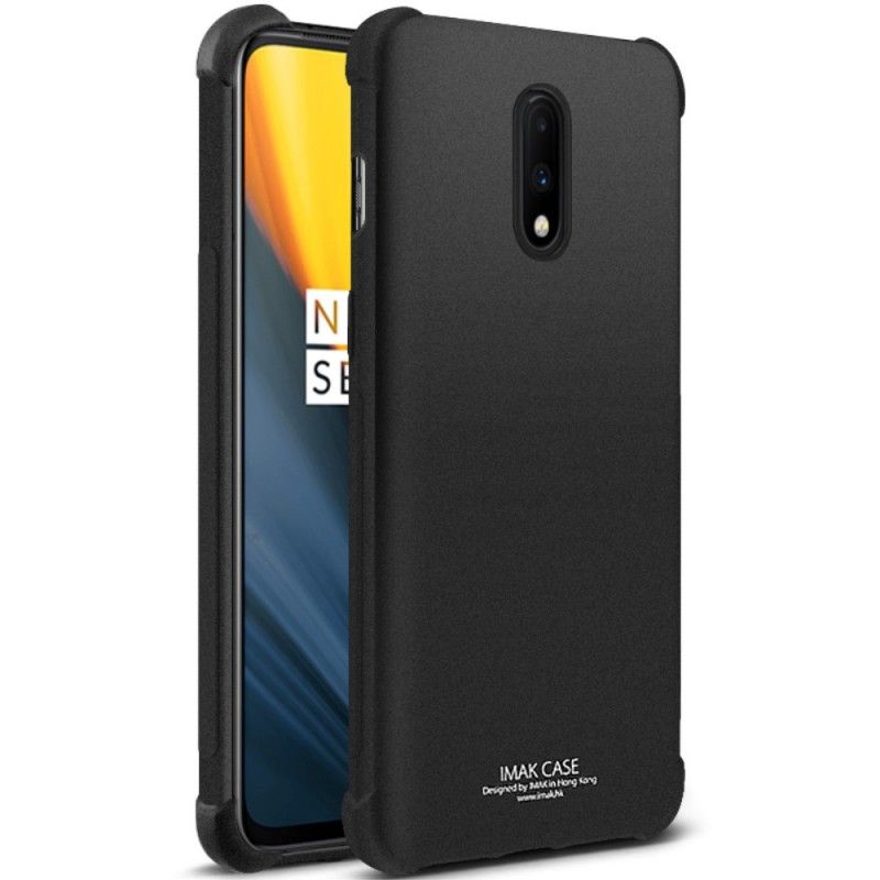 Kuori OnePlus 7 Harmaa Musta Taipuisa Silikoni Imak-Seulakalvolla