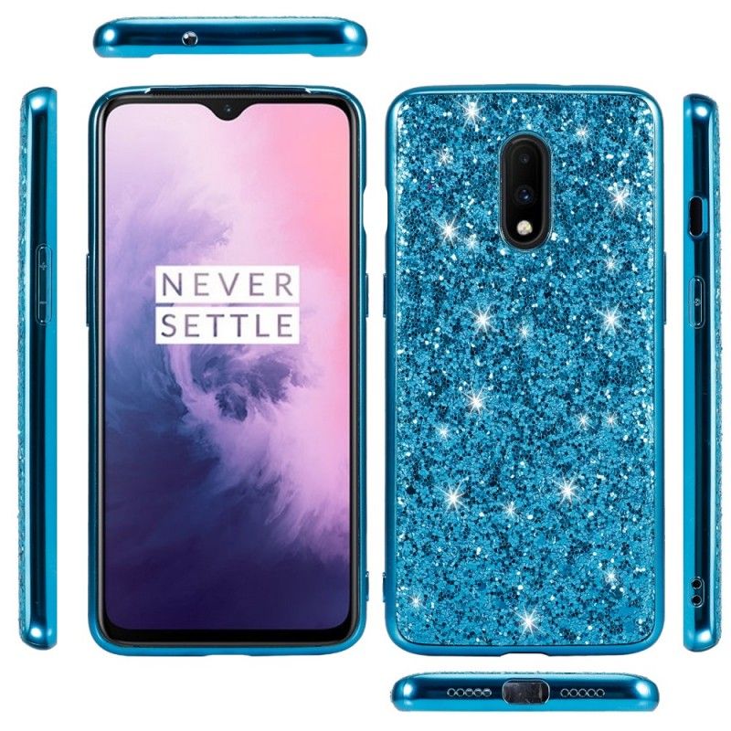 Kuori OnePlus 7 Punainen Musta Ensiluokkainen Kimallus