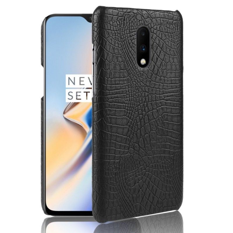 Kuori OnePlus 7 Valkoinen Musta Krokotiilin Ihovaikutus