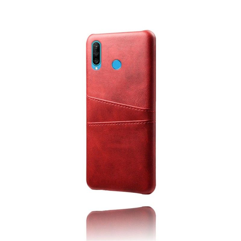 Case Kuoret Huawei P30 Lite Harmaa Musta Puhelinkuoret Nahkainen Korttikotelo