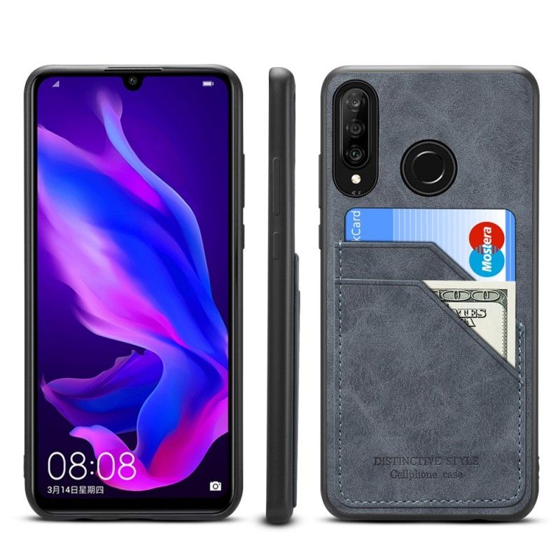 Case Kuoret Huawei P30 Lite Punainen Harmaa Puhelinkuoret Erottuva Kortin Haltija