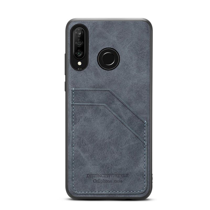 Case Kuoret Huawei P30 Lite Punainen Harmaa Puhelinkuoret Erottuva Kortin Haltija