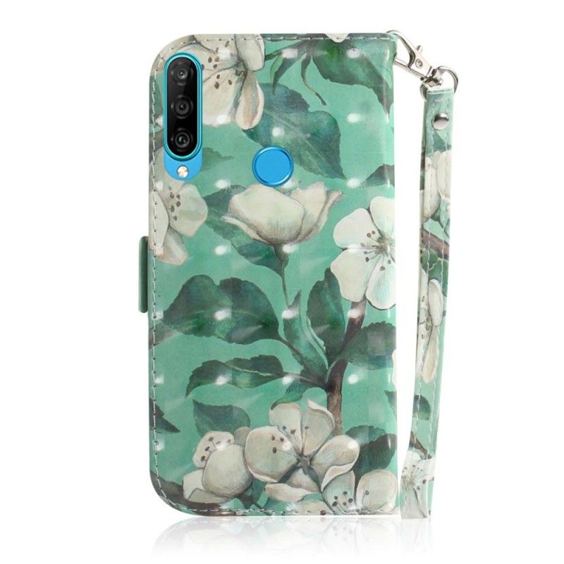 Flip Case Huawei P30 Lite Kukkiva Oksa Tangalla