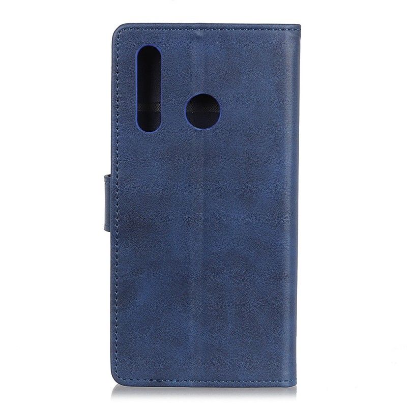 Flip Case Huawei P30 Lite Punainen Musta Retro-Mattanahkaefekti