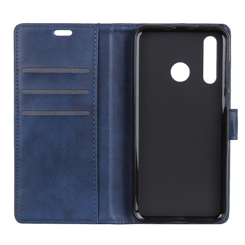 Flip Case Huawei P30 Lite Punainen Musta Retro-Mattanahkaefekti