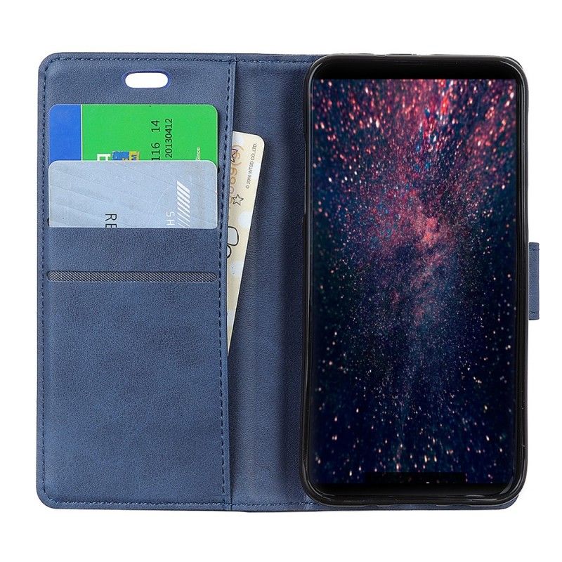 Flip Case Huawei P30 Lite Punainen Musta Retro-Mattanahkaefekti