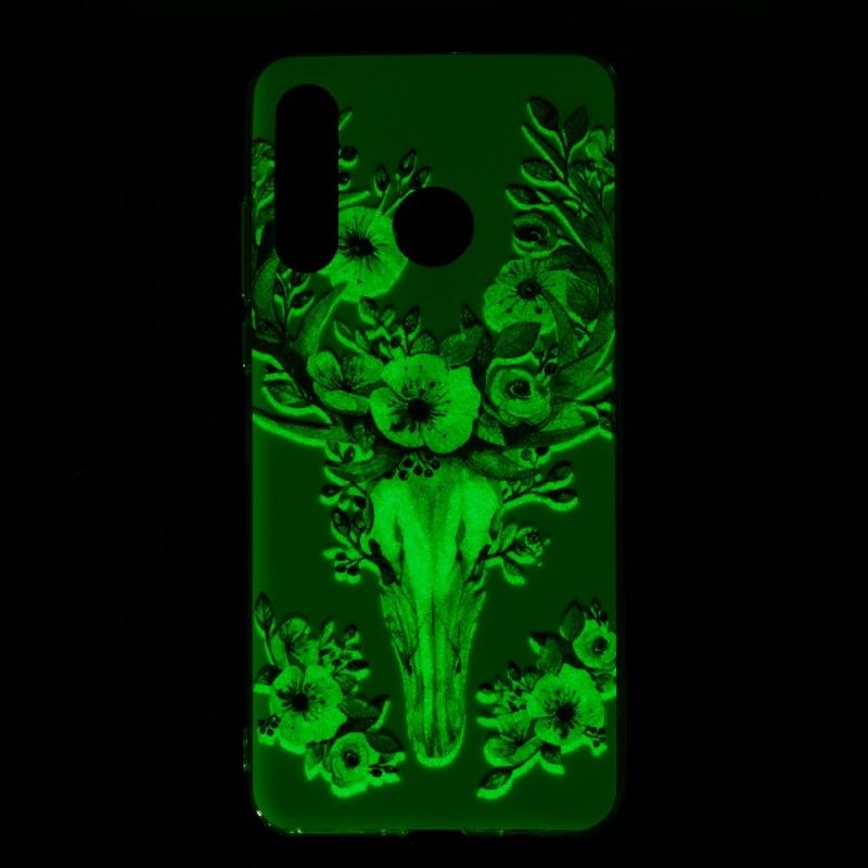 Kuori Huawei P30 Lite Fluoresoiva Kukkiva Hirvi