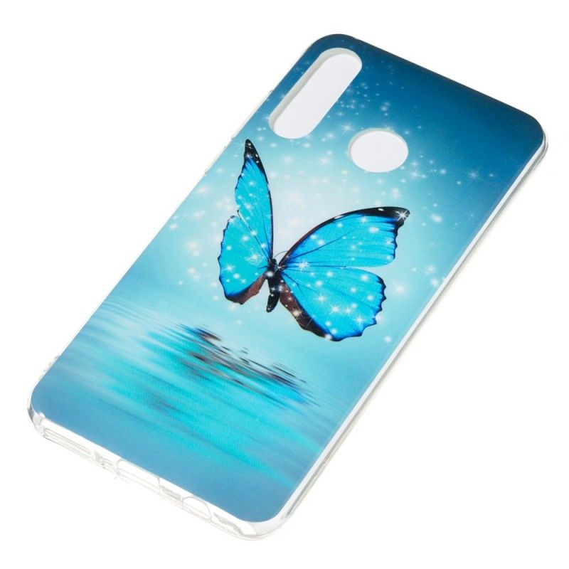 Kuori Huawei P30 Lite Fluoresoiva Sininen Perhonen Suojakuori