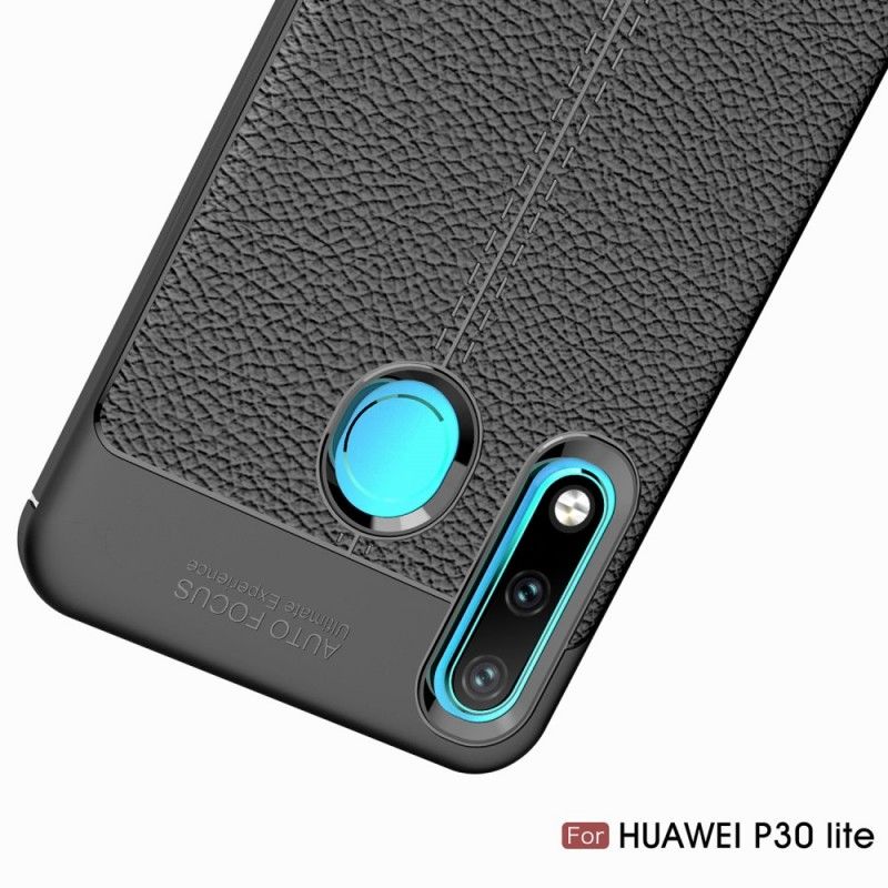 Kuori Huawei P30 Lite Punainen Musta Kaksilinjainen Litsi Nahkainen Vaikutus Suojakuori