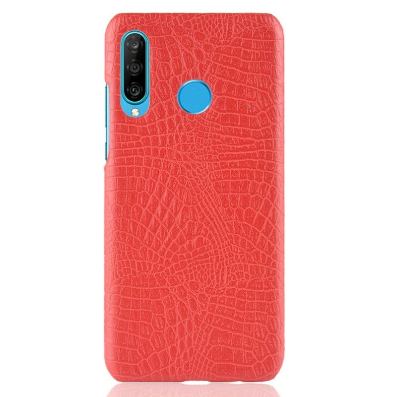 Kuori Huawei P30 Lite Punainen Musta Krokotiilin Ihovaikutus