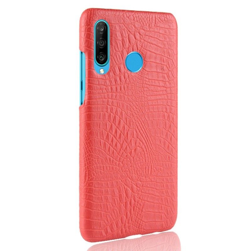 Kuori Huawei P30 Lite Punainen Musta Krokotiilin Ihovaikutus