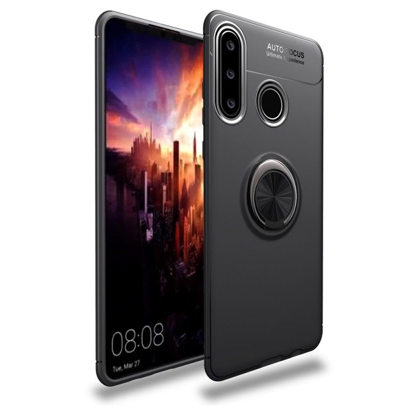 Kuori Huawei P30 Lite Punainen Musta Pyörivä Rengas