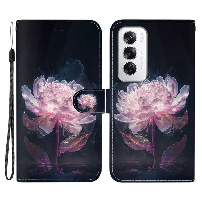 Kuoret Oppo Reno 12 5g Violetti Pioni Hihnalla