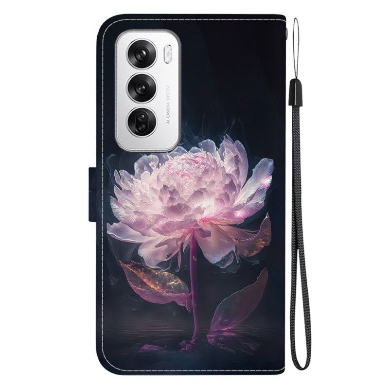 Kuoret Oppo Reno 12 5g Violetti Pioni Hihnalla