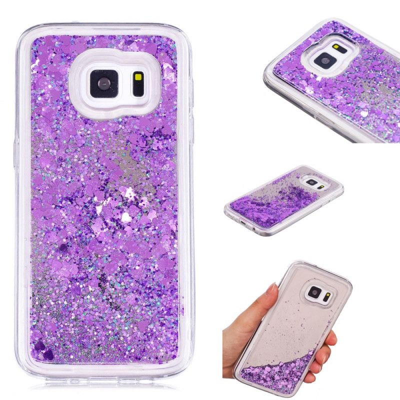 Kuori Samsung Galaxy S7 Violetti Vaaleanpunainen Kimallusjauhe