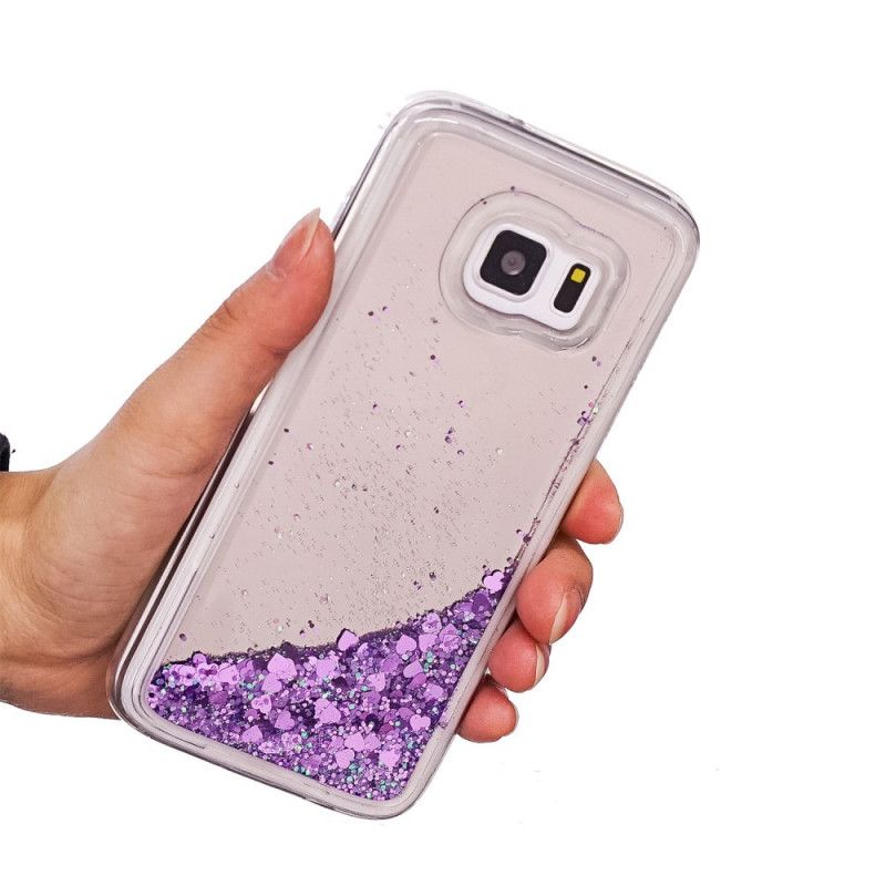 Kuori Samsung Galaxy S7 Violetti Vaaleanpunainen Kimallusjauhe