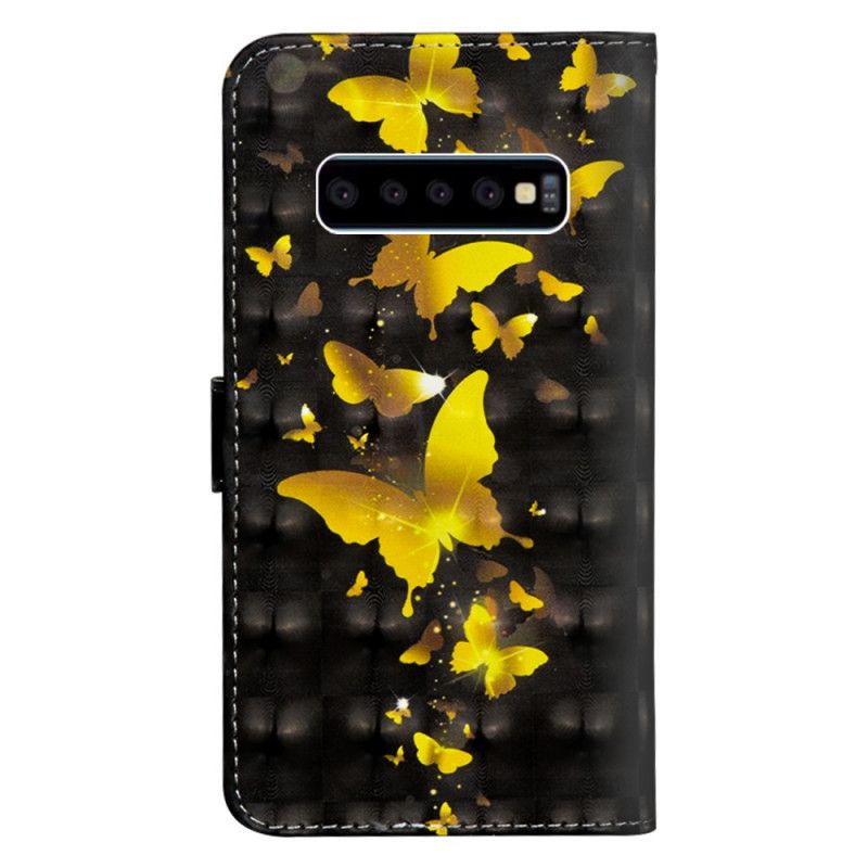 Kotelot Samsung Galaxy S10 5G Keltaiset Perhoset Suojakuori