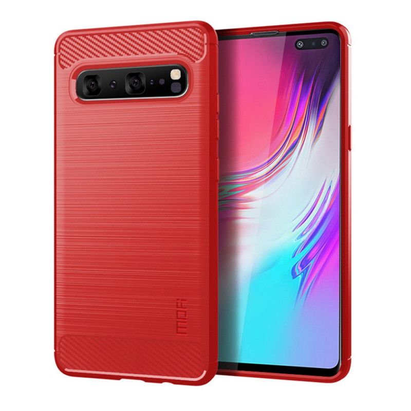 Kuori Samsung Galaxy S10 5G Harmaa Musta Mofi Harjattu Hiilikuitu