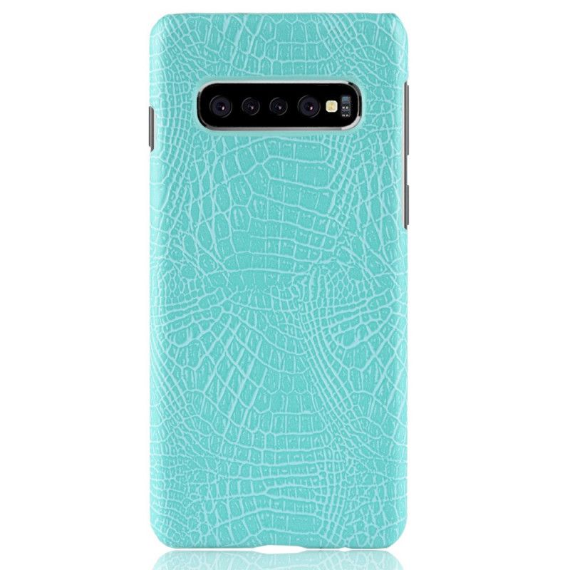 Kuori Samsung Galaxy S10 5G Vaaleansininen Musta Krokotiilin Ihovaikutus