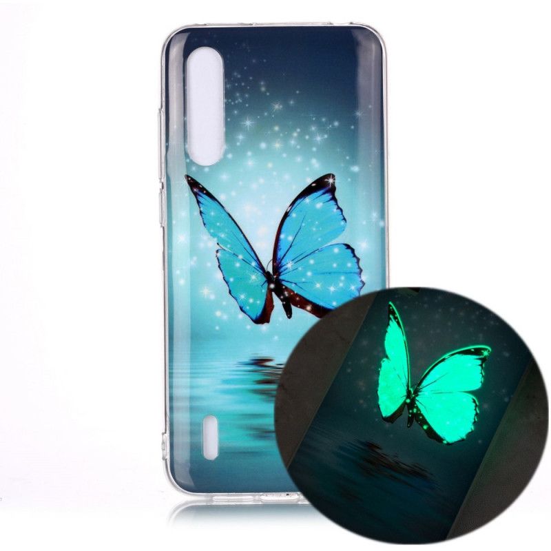 Case Kuoret Xiaomi Mi A3 Puhelinkuoret Fluoresoiva Sininen Perhonen