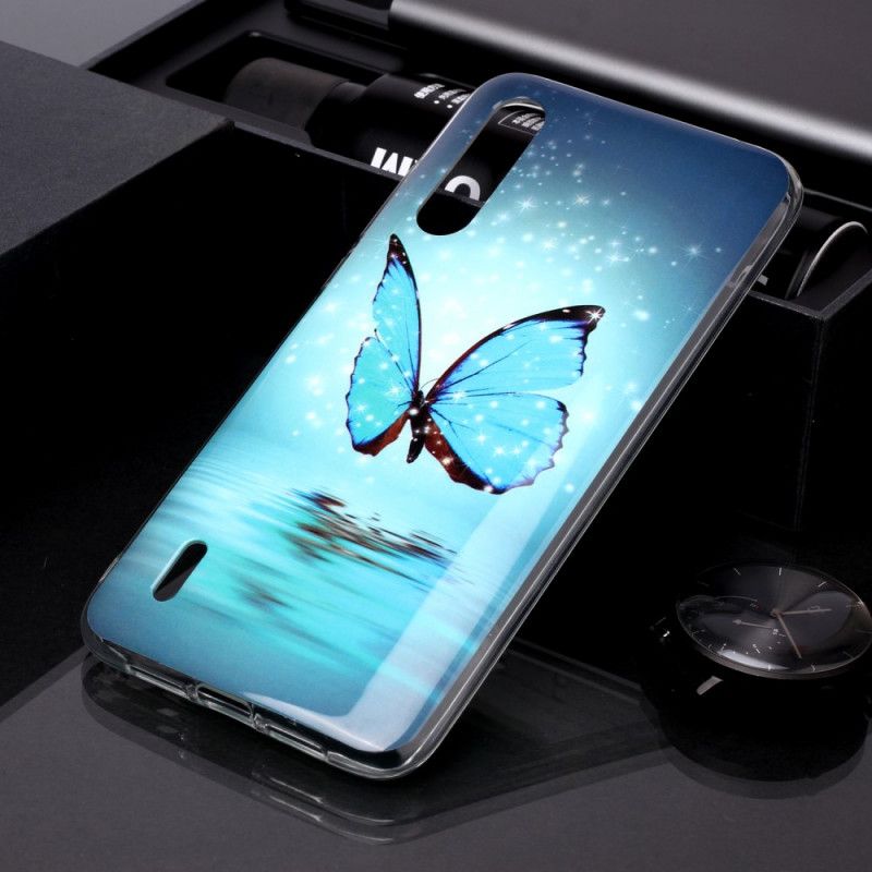 Case Kuoret Xiaomi Mi A3 Puhelinkuoret Fluoresoiva Sininen Perhonen