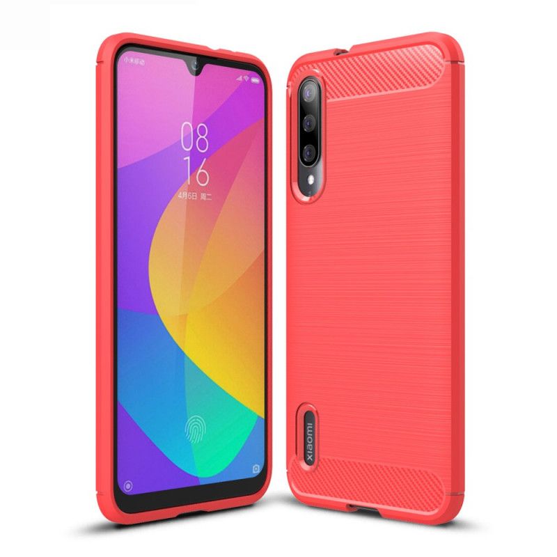 Kuori Xiaomi Mi A3 Punainen Musta Harjattu Hiilikuitu Suojakuori