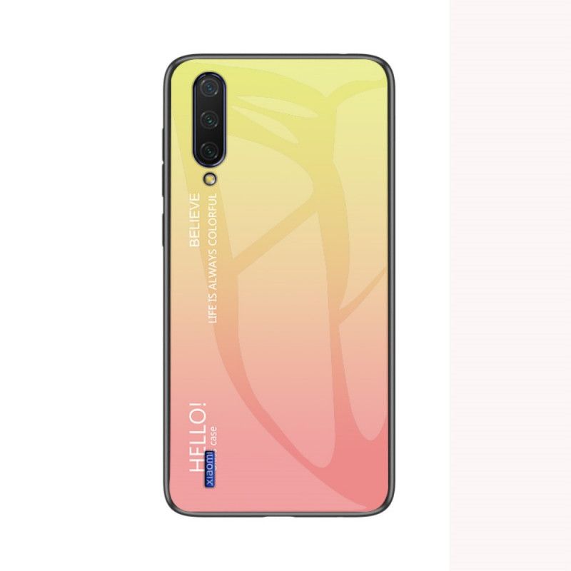 Kuori Xiaomi Mi A3 Punainen Valkoinen Hei Karkaistu Lasi Suojakuori