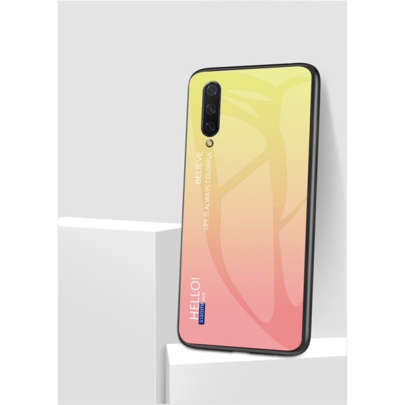 Kuori Xiaomi Mi A3 Punainen Valkoinen Hei Karkaistu Lasi Suojakuori