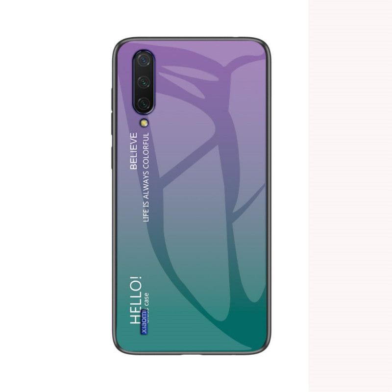 Kuori Xiaomi Mi A3 Punainen Valkoinen Hei Karkaistu Lasi Suojakuori