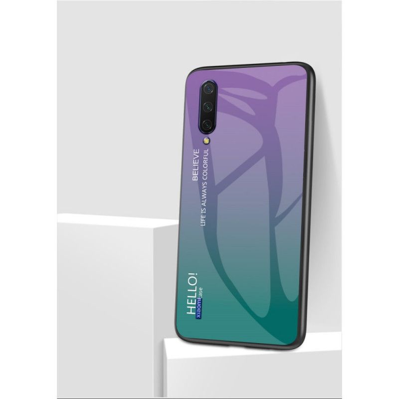 Kuori Xiaomi Mi A3 Punainen Valkoinen Hei Karkaistu Lasi Suojakuori