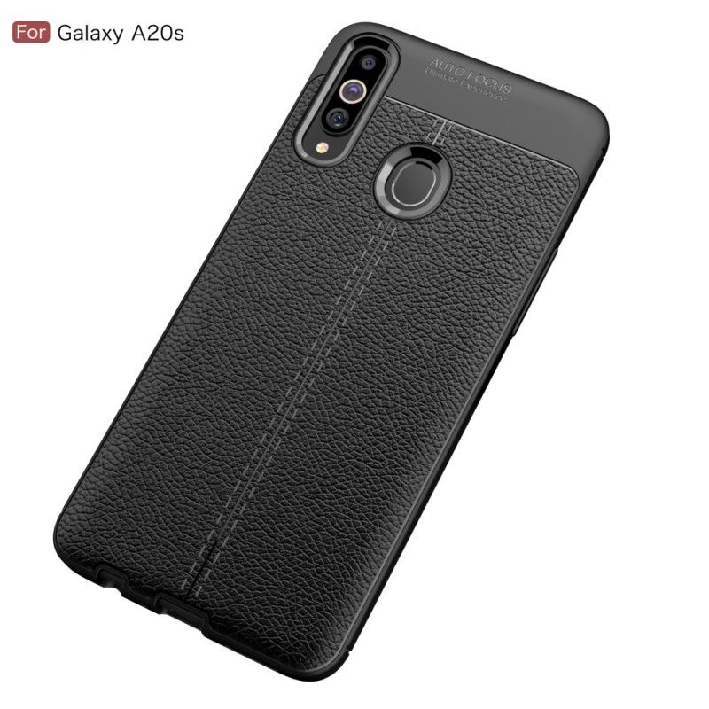 Case Kuoret Samsung Galaxy A20s Punainen Musta Puhelinkuoret Kaksilinjainen Litsi Nahkaa