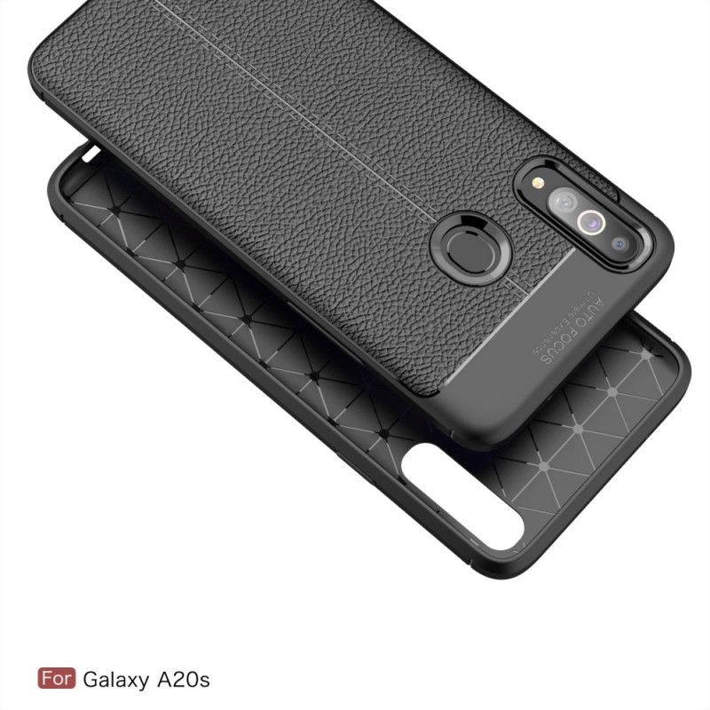 Case Kuoret Samsung Galaxy A20s Punainen Musta Puhelinkuoret Kaksilinjainen Litsi Nahkaa