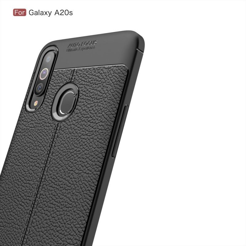 Case Kuoret Samsung Galaxy A20s Punainen Musta Puhelinkuoret Kaksilinjainen Litsi Nahkaa