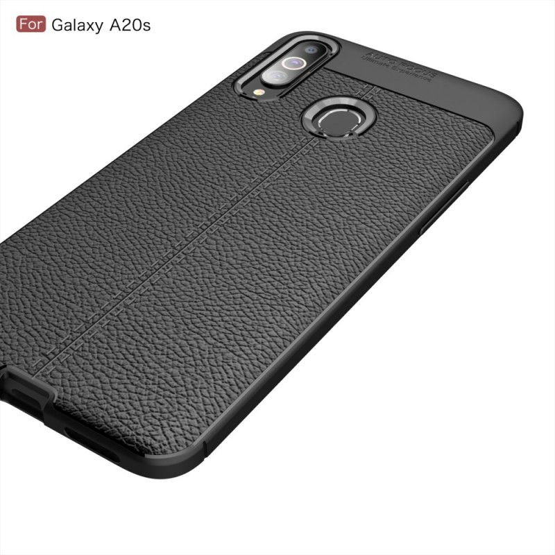 Case Kuoret Samsung Galaxy A20s Punainen Musta Puhelinkuoret Kaksilinjainen Litsi Nahkaa