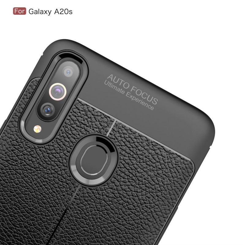 Case Kuoret Samsung Galaxy A20s Punainen Musta Puhelinkuoret Kaksilinjainen Litsi Nahkaa