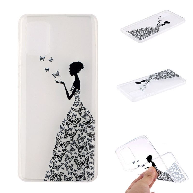 Case Kuoret Samsung Galaxy A51 Puhelinkuoret Läpinäkyvä Mekko. Jossa Perhosia