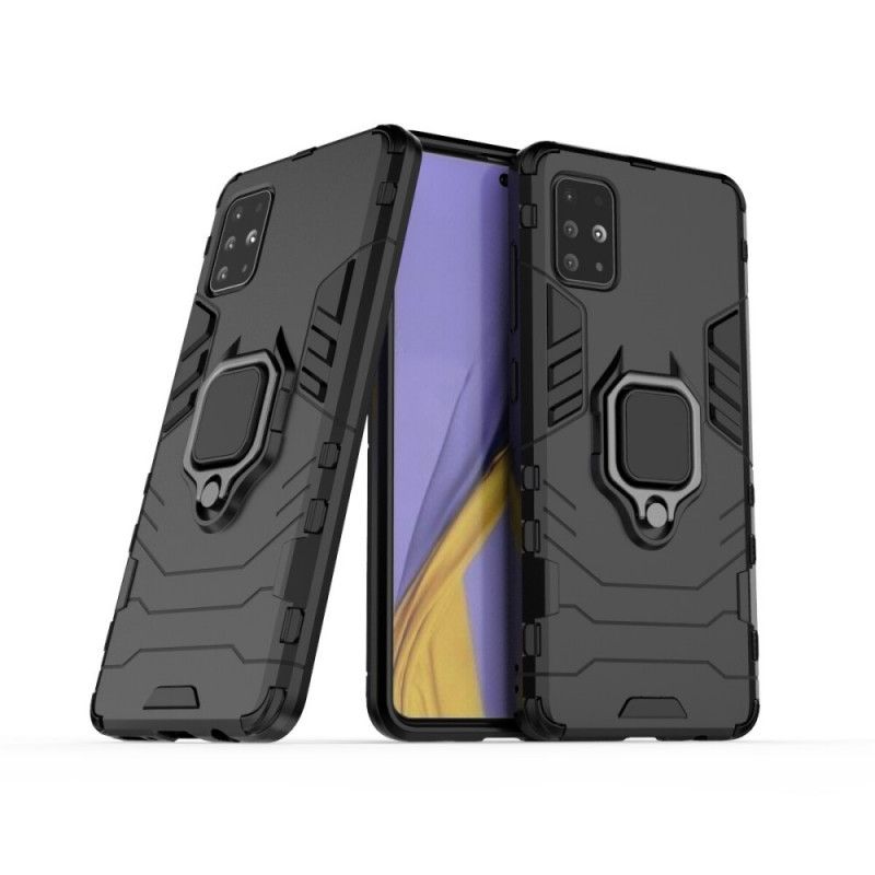 Case Kuoret Samsung Galaxy A51 Punainen Musta Puhelinkuoret Kestävä Rengas