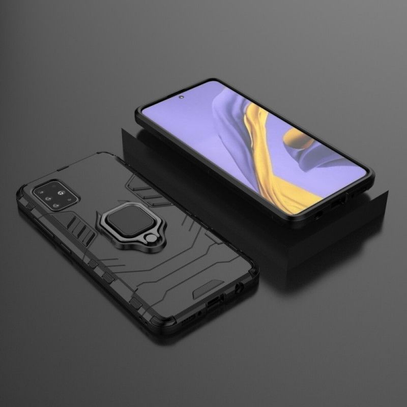 Case Kuoret Samsung Galaxy A51 Punainen Musta Puhelinkuoret Kestävä Rengas