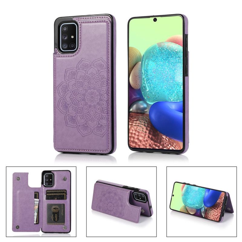 Case Kuoret Samsung Galaxy A51 Syaani Harmaa Puhelinkuoret Mandala-Tulostuskortin Pidike