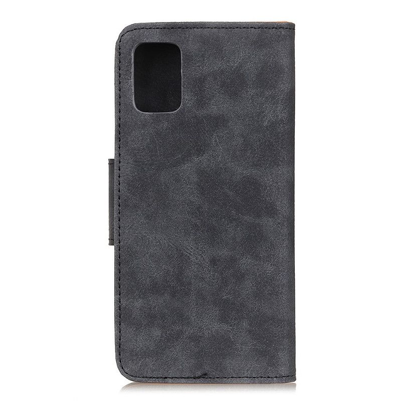 Flip Case Samsung Galaxy A51 Ruskea Harmaa Kaksipuolinen Magneettinen Läppä