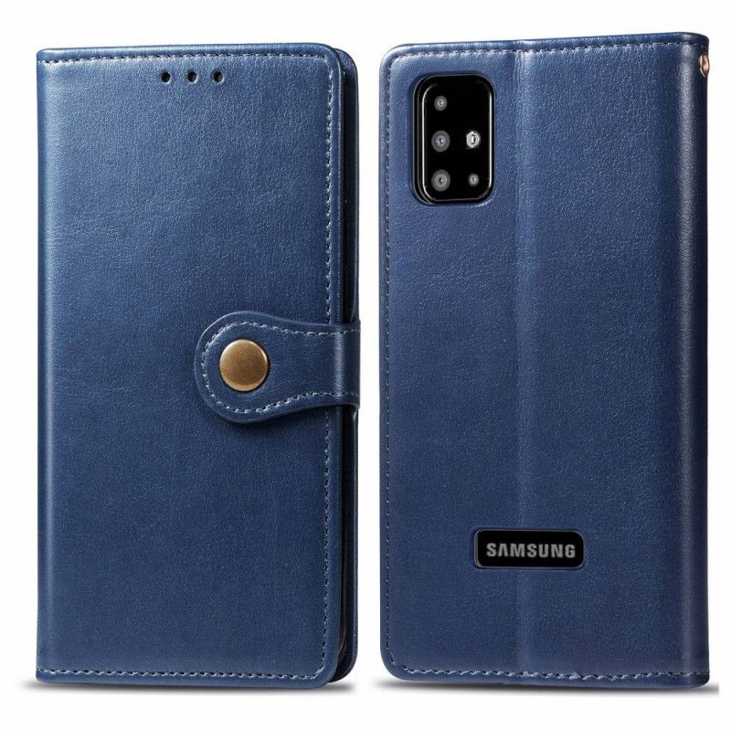 Kotelot Samsung Galaxy A51 Punainen Musta Tekonahka Ja Vintage Lukko