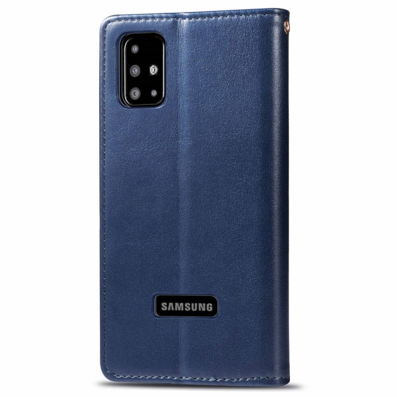 Kotelot Samsung Galaxy A51 Punainen Musta Tekonahka Ja Vintage Lukko