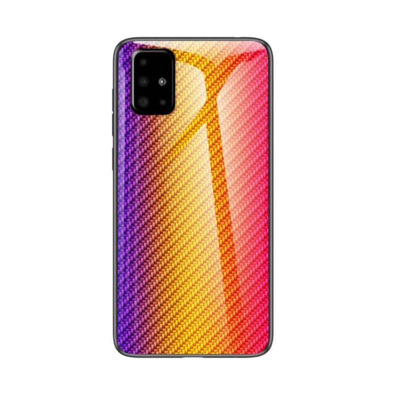 Kuori Samsung Galaxy A51 Magenta Musta Karkaistua Hiilikuitua