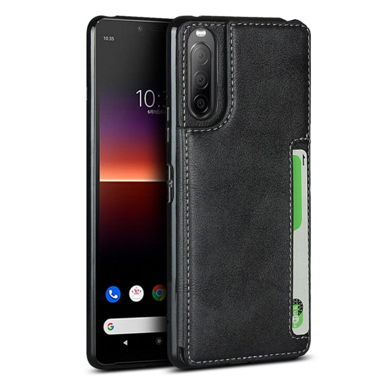 Kuori Sony Xperia 10 II Harmaa Musta Kortinhaltijan Tuki Ja Kaulanauha