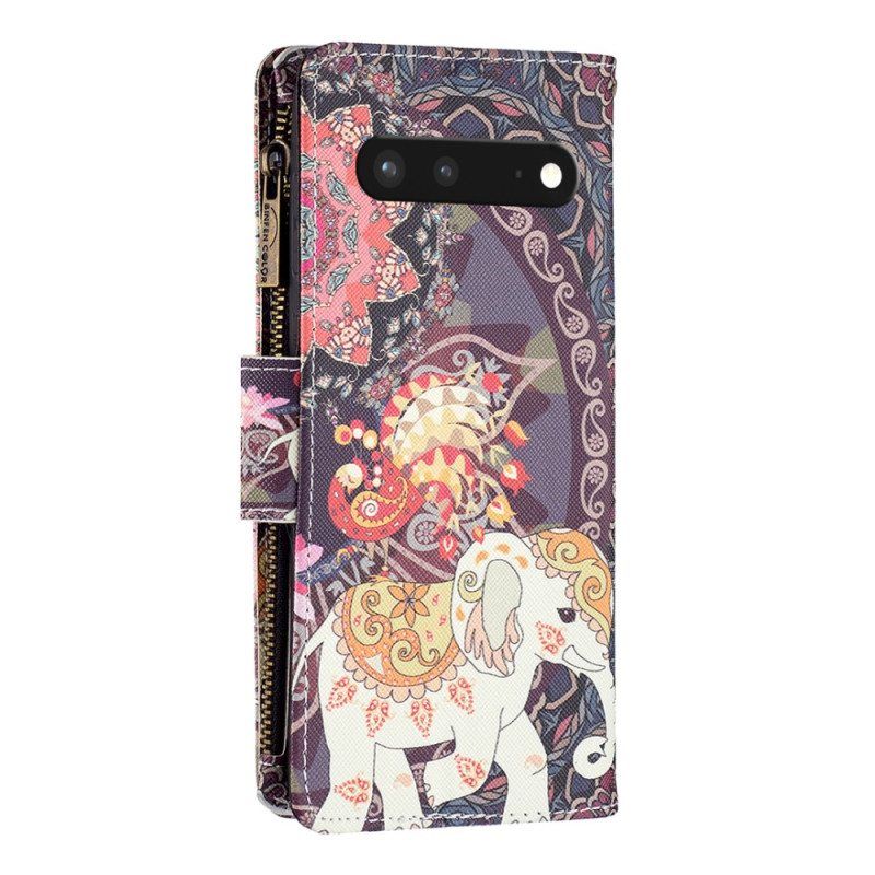 Flip Case Google Pixel 7 Lompakkokuori Elefantin Lompakko