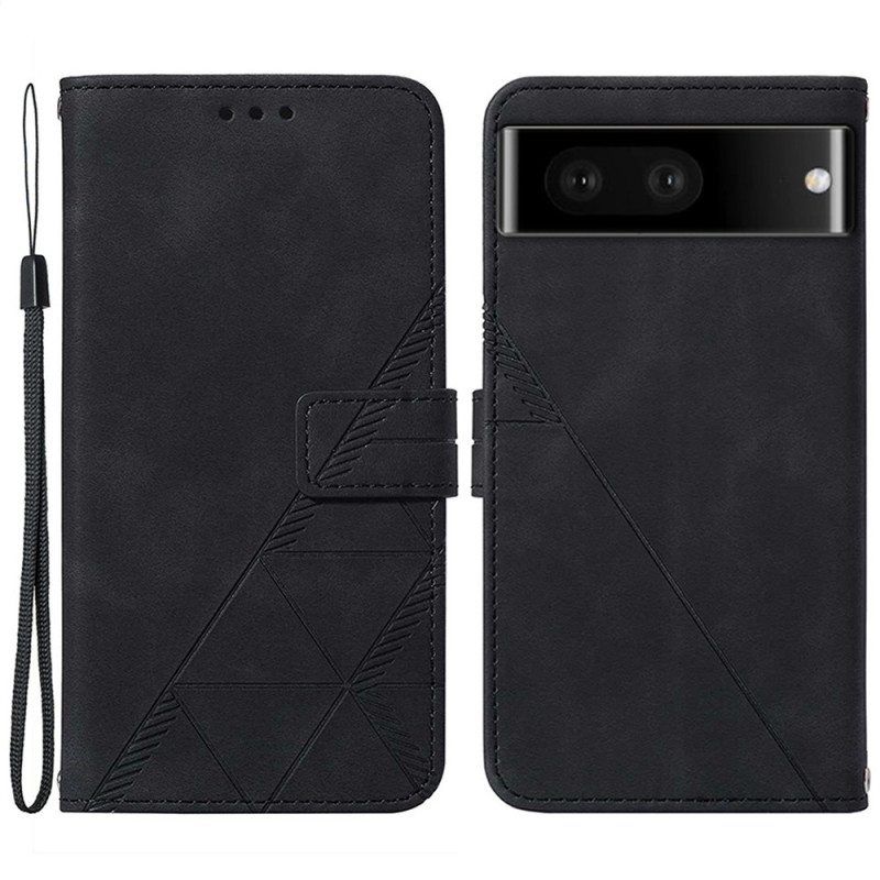 Flip Case Google Pixel 7 Pro Kolmiot Olkahihnalla