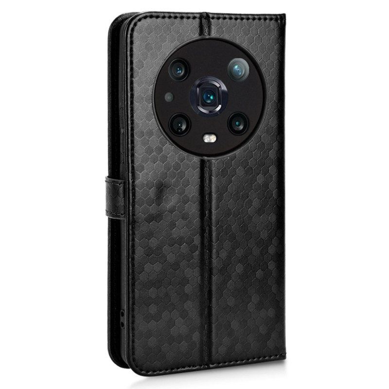 Flip Case Honor Magic 4 Pro Suojaketju Kuori 3d Strappy Design