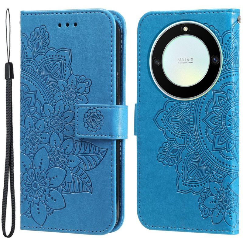 Flip Case Honor Magic 5 Lite Suojaketju Kuori Strappy Mandala