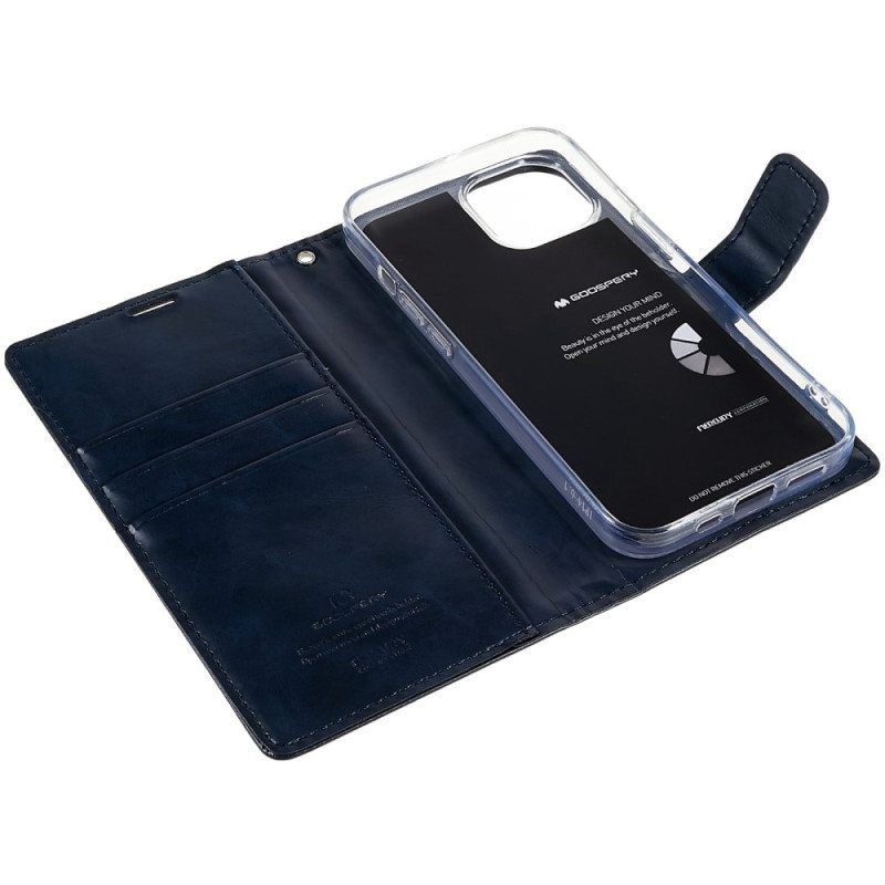 Flip Case iPhone 14 Blue Moon Mercury Goospery