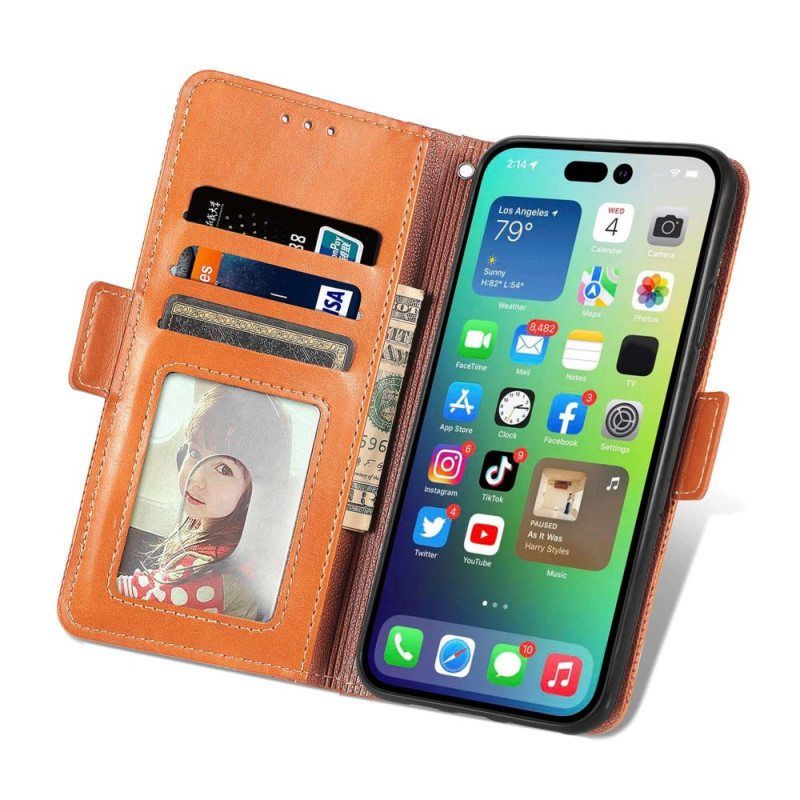 Flip Case iPhone 14 Retro Nahkatyyli